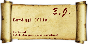 Berényi Júlia névjegykártya